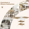 Promotions Valgomojo stalas, 120x120x77 cm, įvairiaspalvis, su laikymo lentyna, medinis