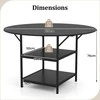 Promotions Valgomojo stalas 120x76 cm rudas juodas, metalas, su laikymo vieta