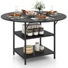 Promotions Valgomojo stalas 120x76 cm rudas juodas, metalas, su laikymo vieta