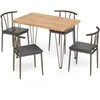 Promotions Valgomojo stalas su kėdėmis, 110x70x76 cm, juoda, metalas ir MDF