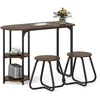 Promotions Valgomojo stalas su kėdėmis, 3 dalių industrinis, 110x45x78 cm, rudas, mediena ir metalas