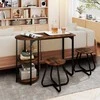 Promotions Valgomojo stalas su kėdėmis, 3 dalių industrinis, 110x45x78 cm, rudas, mediena ir metalas