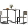 Promotions Valgomojo stalas su kėdėmis, 3 dalių, 90x47x76 cm, pilka, metalinis rėmas