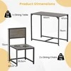 Promotions Valgomojo stalas su kėdėmis, 3 dalių, 90x47x76 cm, pilka, metalinis rėmas