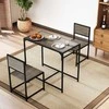 Promotions Valgomojo stalas su kėdėmis, 3 dalių, 90x47x76 cm, pilka, metalinis rėmas