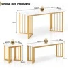 Promotions Valgomojo stalo komplektas, 150x80x75 cm, baltas, auksinis