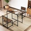 Promotions Valgomojo stalo komplektas, 3 dalių, 90x47x76 cm, rudas, metalinis rėmas