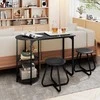 Promotions Valgomojo stalo komplektas, 3 dalių industrinis, 110x45x78 cm, juodas, mediena ir metalas