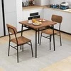 Promotions Valgomojo stalo komplektas, 3 dalių, 71.1x71.1x76.2 cm, rudas, mediena ir metalas