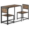 Promotions Valgomojo stalo komplektas, 3 dalių, 90x47x76 cm, rudas, metalinis rėmas