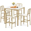 Promotions Valgomojo stalo komplektas 90x90x91,5 cm, baltas metalas ir medis