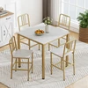 Promotions Valgomojo stalo komplektas 90x90x91,5 cm, baltas metalas ir medis