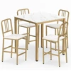 Promotions Valgomojo stalo komplektas 90x90x91,5 cm, baltas metalas ir medis