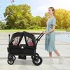 Promotions Vežimėlis, 2 vaikams, reguliuojama rankena, juoda