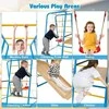 Promotions Vidaus džiunglių sporto aikštelė, 6-in-1 metalinis laipiojimo įrenginys su čiuožykla ir beždžionių strypais, 225x150x158 cm, daugiabriaunis