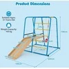 Promotions Vidaus džiunglių sporto aikštelė, 6-in-1 metalinis laipiojimo įrenginys su čiuožykla ir beždžionių strypais, 225x150x158 cm, daugiabriaunis