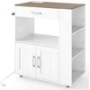 Promotions Virtuvės sala, 75x46x90.5 cm, balta, su sandėliavimo vežimėliu