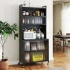 Promotions Virtuvės sandėliavimo spintelė, 80x40x181 cm, juoda ir balta