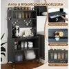 Promotions Virtuvės spintelė, 5 lentynų mikrobangų krosnelės stovas, pilka, metalas