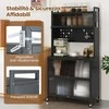 Promotions Virtuvės spintelė, 5 lentynų mikrobangų krosnelės stovas, pilka, metalas