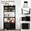 Promotions Virtuvinė lentyna su spintelė ir vyno laikikliu, 80x40x170 cm, juoda