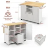 Promotions Virtuvinis salos vežimėlis 130x74x90 cm Baltos kaučiukmedžio medienos
