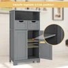 Promotions Vonios kambario grindų spintelė su atvira lentyna ir 2 stalčiais 60x30x109 cm juoda