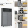 Promotions Vonios kambario grindų spintelė su atvira lentyna ir 2 stalčiais 60x30x109 cm juoda