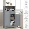 Promotions Vonios kambario grindų spintelė su atvira lentyna ir 2 stalčiais 60x30x109 cm juoda