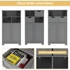 Promotions Vonios kambario grindų spintelė su atvira lentyna ir 2 stalčiais 60x30x109 cm juoda