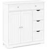 Promotions Vonios kambario grindų spintelė su 4 stalčiais ir 2 durelėmis 80x30,5x81,3 cm balta