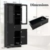 Promotions Vonios kambario laikymo spintelė, 60x30x160 cm, juoda