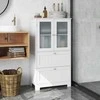 Promotions Vonios kambario grindų laikymo spintelė, 2 stalčiai, 2 matinio stiklo durelės, balta