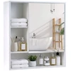 Promotions Vonios kambario sieninis veidrodinis spintelė 56x16x61 cm balta