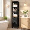 Promotions Vonios spintelė, 30.5x30.5x145 cm, juoda, MDF