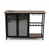 Promotions Vyno baro spintelė 110x35x82 cm ruda juoda, laikymas