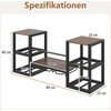 Promotions Sieninis vyno laikiklis, 8 butelių laikiklis su stiklo laikikliu ir atvira lentyna, metalas, ruda