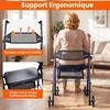 Promotions Walker sulankstomas, 4 ratukai, reguliuojamo aukščio, 59x64x75,5-93 cm, mėlynas, metalas