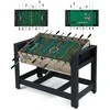 Promotions Žaidimų stalas, 2-in-1 pasukamas stalo futbolo ir biliardo derinys, 122x60x81 cm, juodas