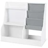 Promotions Žaislų organizavimo lentyna, 89x35.5x80 cm, balta, mediena ir audinys