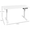 "Vinsetto" reguliuojamo aukščio rašomasis stalas 140x70 cm Elektrinis kompiuterio stalas 4 atminties Ergonominė sėdynė Stovintis rašomasis stalas Kabliukas nuo susidūrimo Baltas