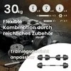 SONGMICS 2-in-1 hanteliai, hantelių rinkinys su jungiamuoju plieniniu vamzdžiu, 2 x 15 kg, juodos spalvos