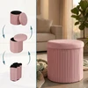 Relaxdays Aksominis daiktadėžės pufas