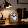 Relaxdays Analoginis žadintuvas iš buko medienos prie lovos, tylus mechanizmas, atidėjimo funkcija