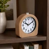 Relaxdays Analoginis žadintuvas iš buko medienos prie lovos, tylus mechanizmas, atidėjimo funkcija