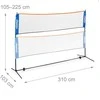 Relaxdays Badmintono tinklas 105x310x103 cm juodas mėlynas oranžinis, reguliuojamo aukščio