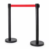 Relaxdays Barjeriniai stulpeliai su 3 m audinine juosta, nerūdijantis plienas, 90 cm