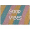 Kodustaar Spalvingas dryžuotas durų kilimėlis „Good vibes“