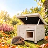 Relaxdays Ežių namelis iš eglės medienos su grindimis, katėms neprieinamas įėjimas, atverčiamas stogas