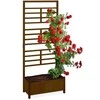 Relaxdays Gėlių lovelis su grotelių atrama, 171x71,5x32 cm, rudas, medinis